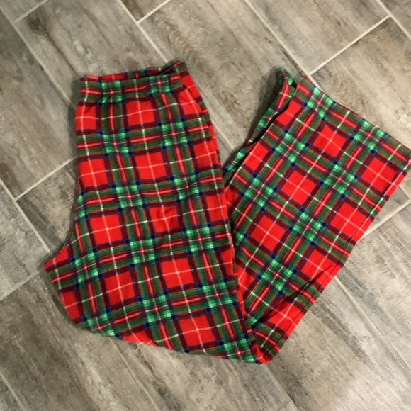 Women’s Christmas Plaid thin fleece pajama bottoms pants Large - Picture 1 of 5
